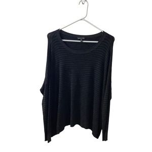 Eileen Fisher Striped Batwing Sleeves Knit Sweater